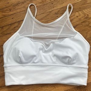 LuLulemon White Sports Bra with mesh top size 4